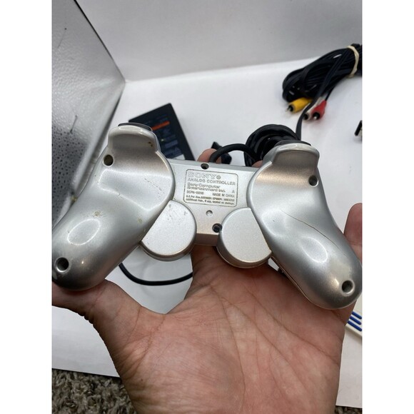 Sony Playstation 2 PS2 Slim Silver Console Bundle OEM Silver Controller Tested - Picture 4 of 6